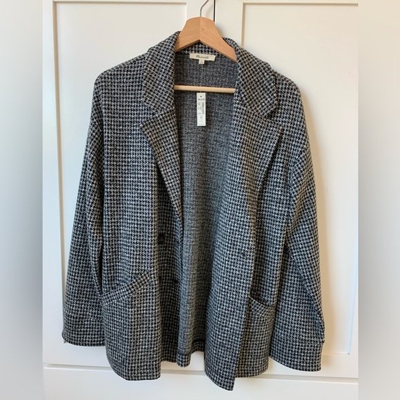 Madewell Brushed Knit Redford Blazer in Houndstooth Check - Picture 2 of 4